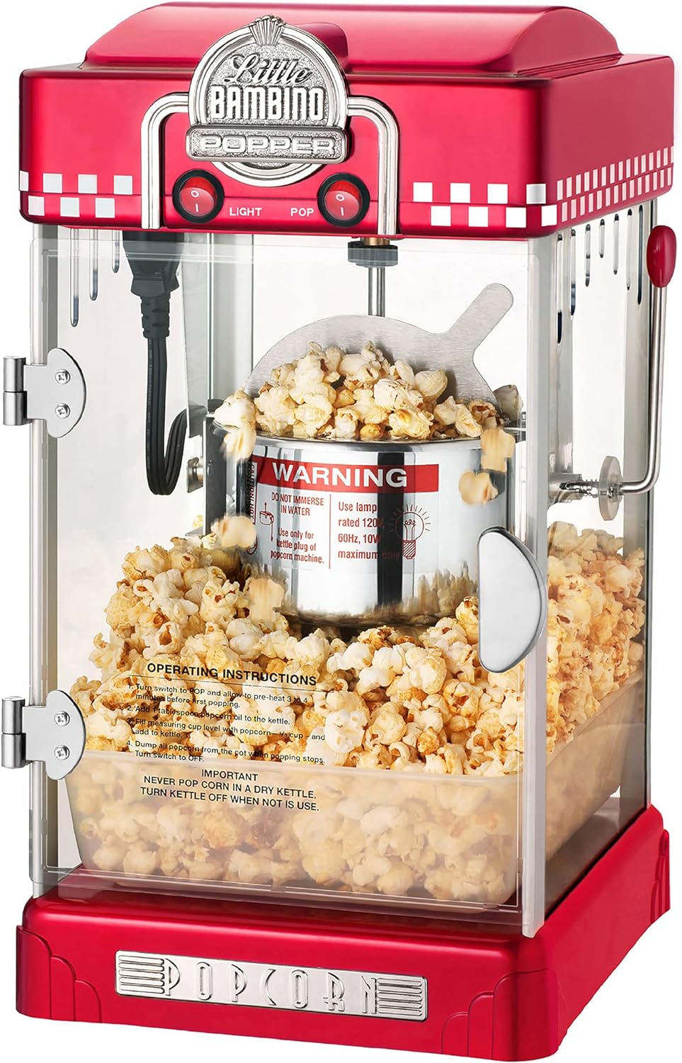 Retro Style Popcorn Popper - Little Bambino Mini Machine