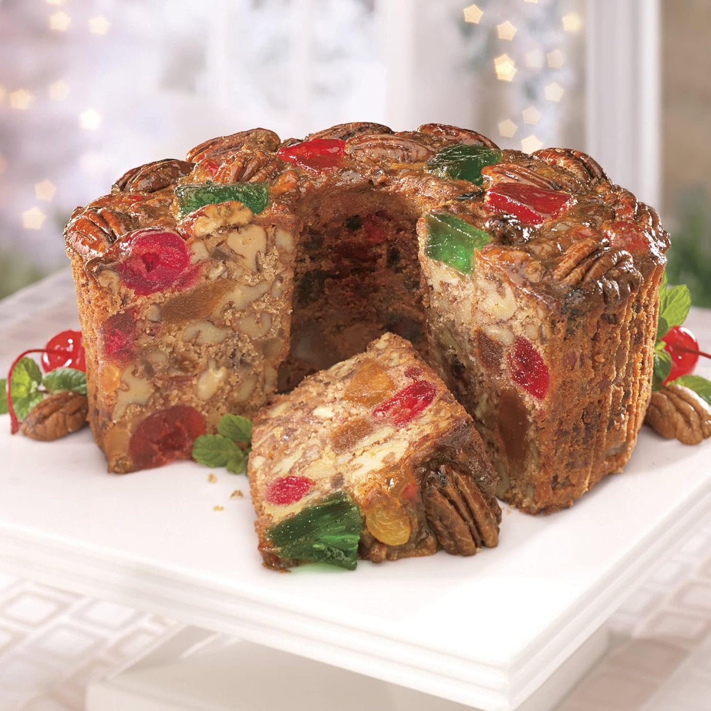 Traditional Holiday Fruitcake with Whole Candied Fruit and Nuts