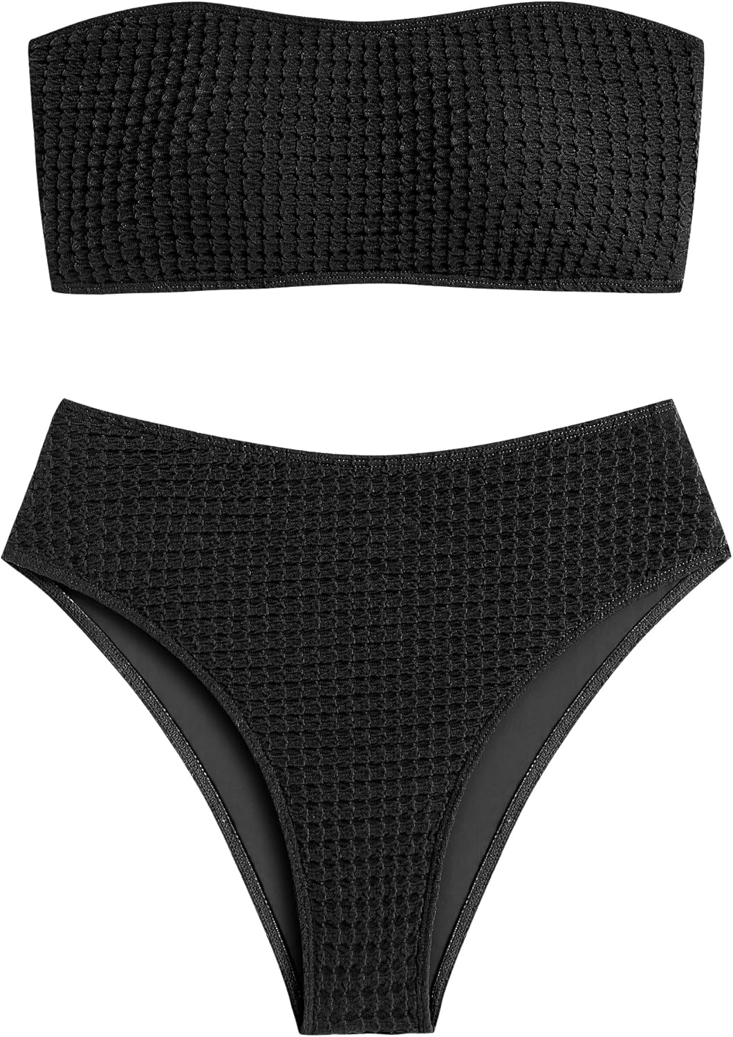 ZAFUL Women's High Cut Bandeau Bikini Set for Beach Fun