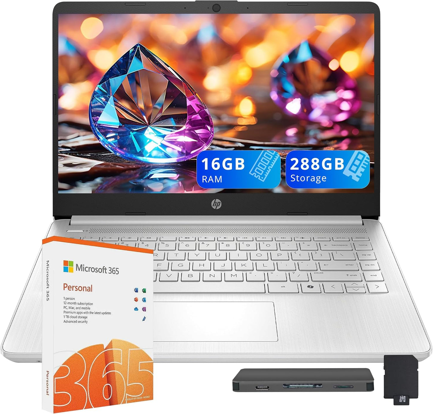 HP Stream 14 HD Laptop with Intel N150 Processor and 16GB RAM