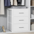 BOLUO Closet Drawers White Fabric 3 Drawer Small Dresser