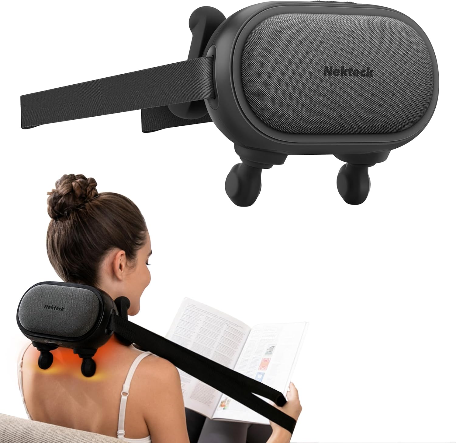 Nekteck Cordless Neck Massager for Deep Tissue Pain Relief