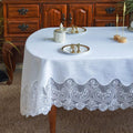 Lace Rectangular Tablecloth with Macrame Border - Elegant Everyday Use