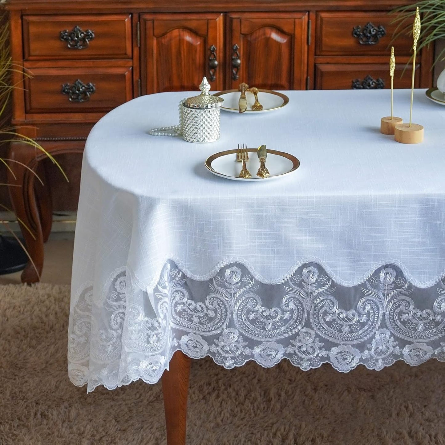 ARTABLE Lace Rectangular Tablecloths for Elegant Dining Decor