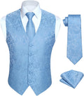 Men's 3PCS Formal Vest Set Slim Fit Jacquard Waistcoat with Paisley