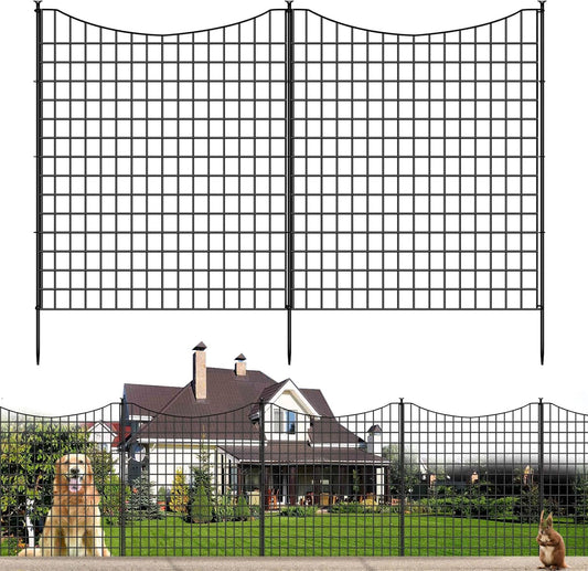 12 Panels Garden Fence Animal Barrier for Dogs and Pets