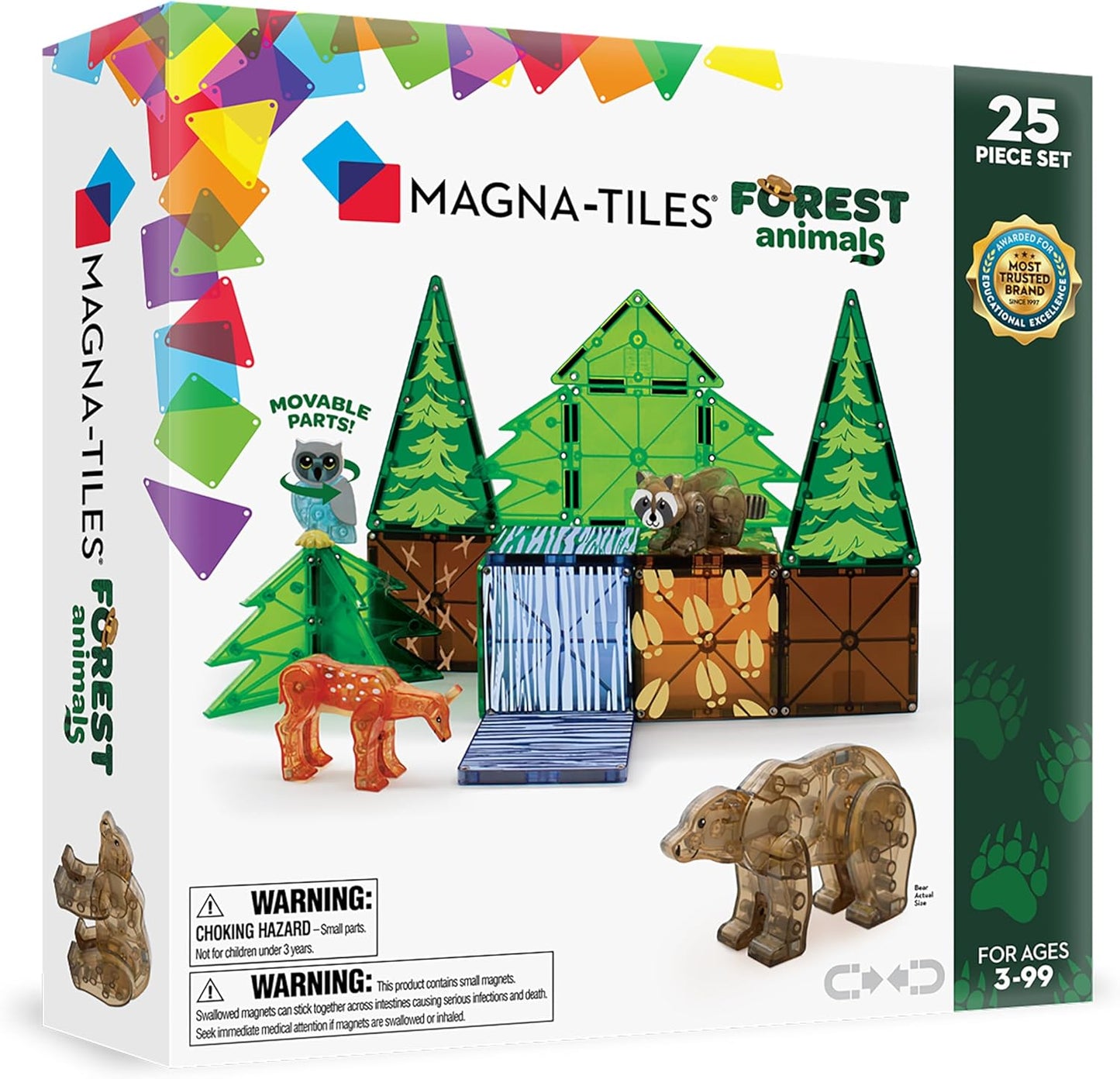 MAGNA-TILES Forest Animals 25-Piece Magnetic Construction Set