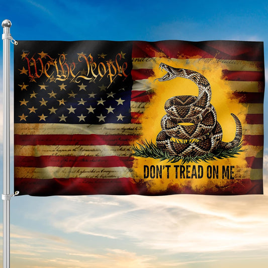 FLAGWIX 3x5 ft American Patriotic Gadsden Flag for All Seasons