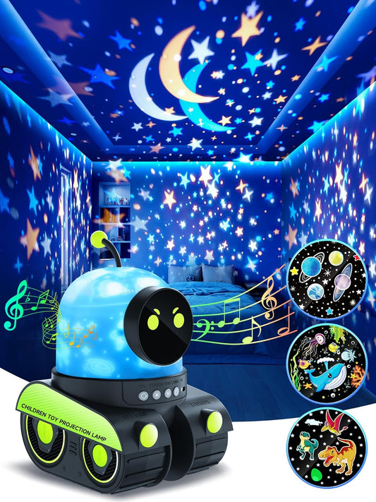 PIKOY Kids Night Light: 12 Films, Bluetooth Music, 360 Rotation