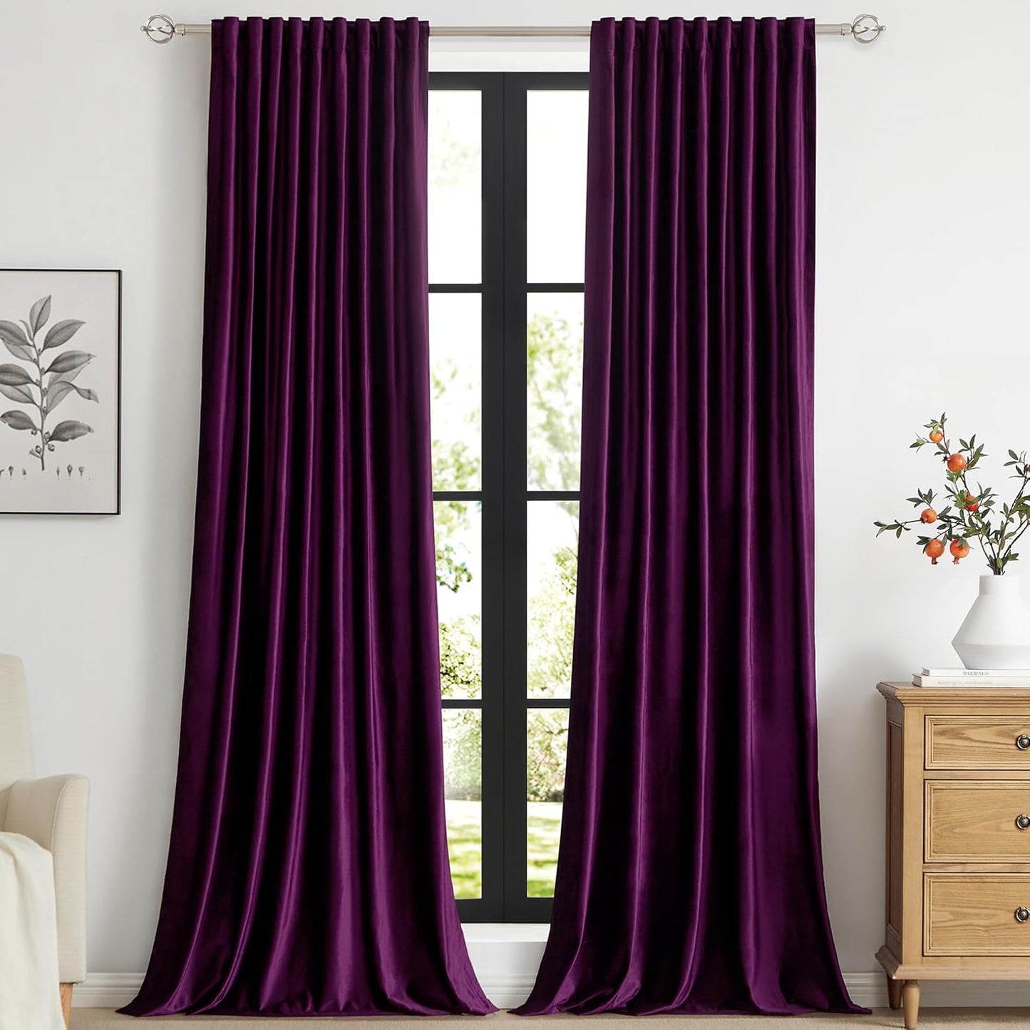 Luxurious Purple Velvet Curtains for Living Room and Bedroom
