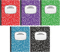 Composition Notebooks 5 Pack - Durable Marble College Ruled