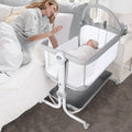 Cowiewie Baby Bassinet Bedside Sleeper with Storage Basket