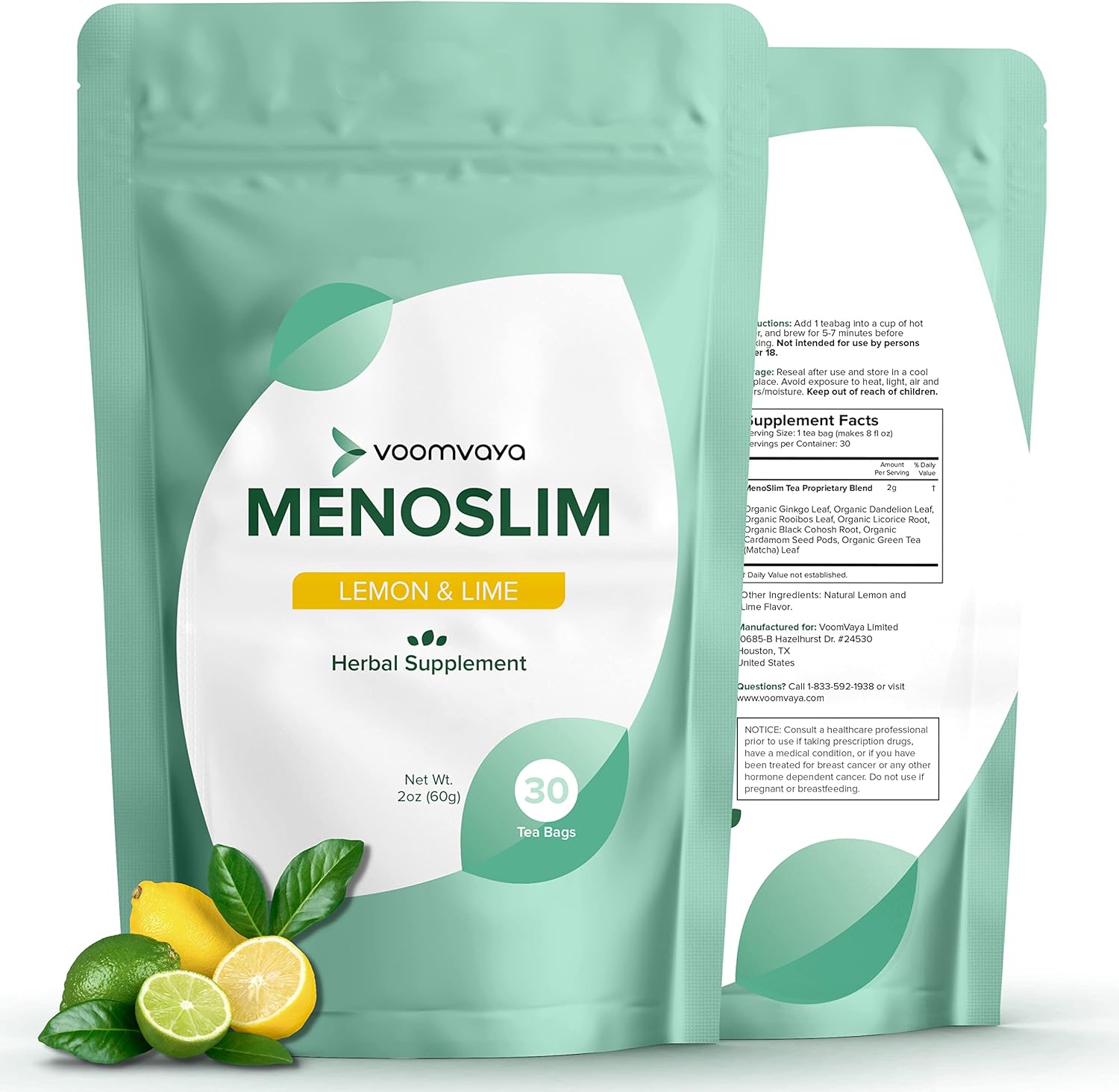VoomVaya MenoSlim Tea for Hormone Balance and Menopausal Relief