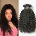 ASHINE Human Hair Bundles Deep Curly Water Wave 14 16 18 in - Natural