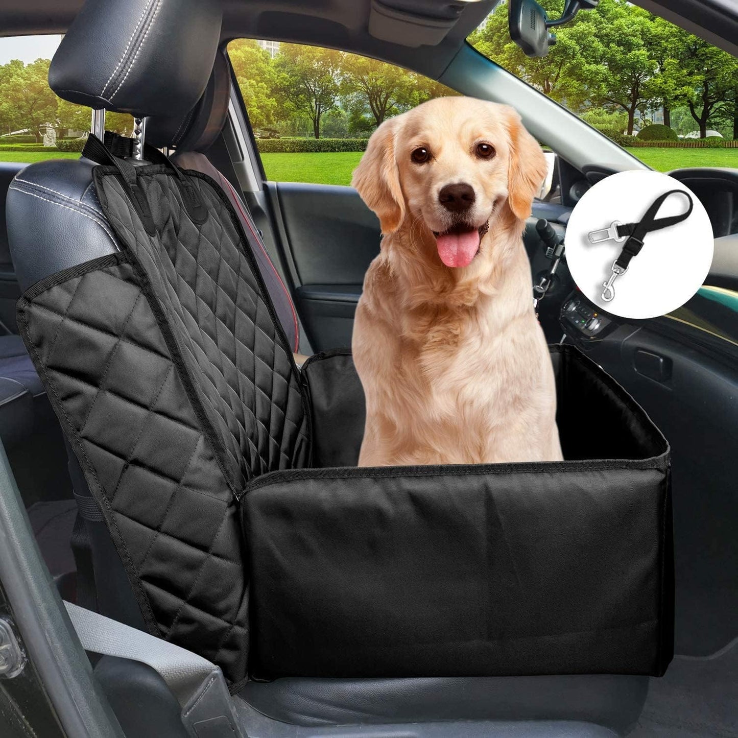 2-in-1 Waterproof Pet Front Seat Cover by Flow.Month