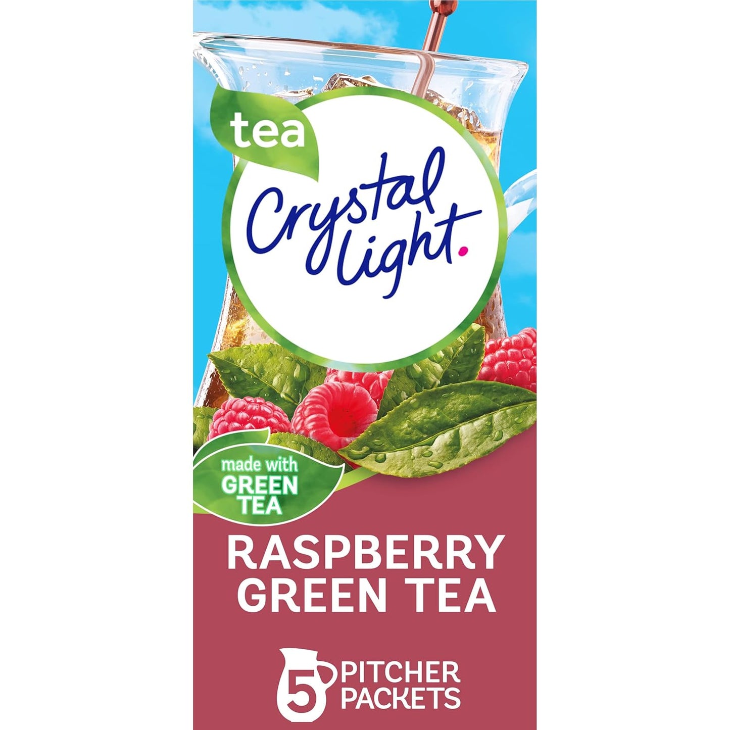 Crystal Light Raspberry Green Tea Powdered Drink Mix, 60 Pack