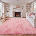 6x9 Area Rug for Living Room - Fluffy Washable Shag Rug (Pink)