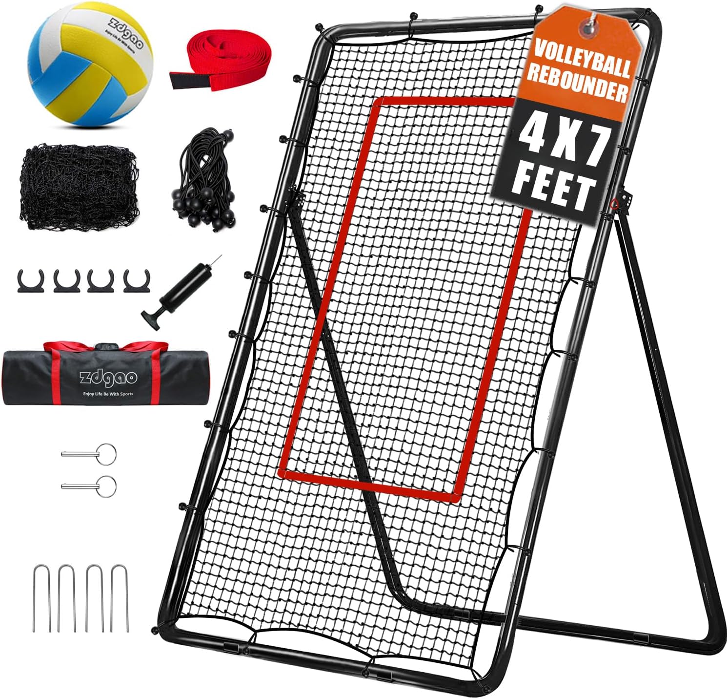 Volleyball Rebounder Net for Skill Improvement and Training