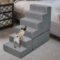 Dog Steps for High Beds 30-32ft H 6-Step Dog Stairs - Soft Foam Ramp