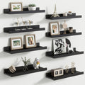 Floating Picture Ledge Shelves for Wall Set of 8, 16 Inch