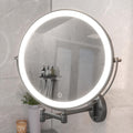 10-Inch Wall Mounted Makeup Mirror with Magnification - Rechargeable