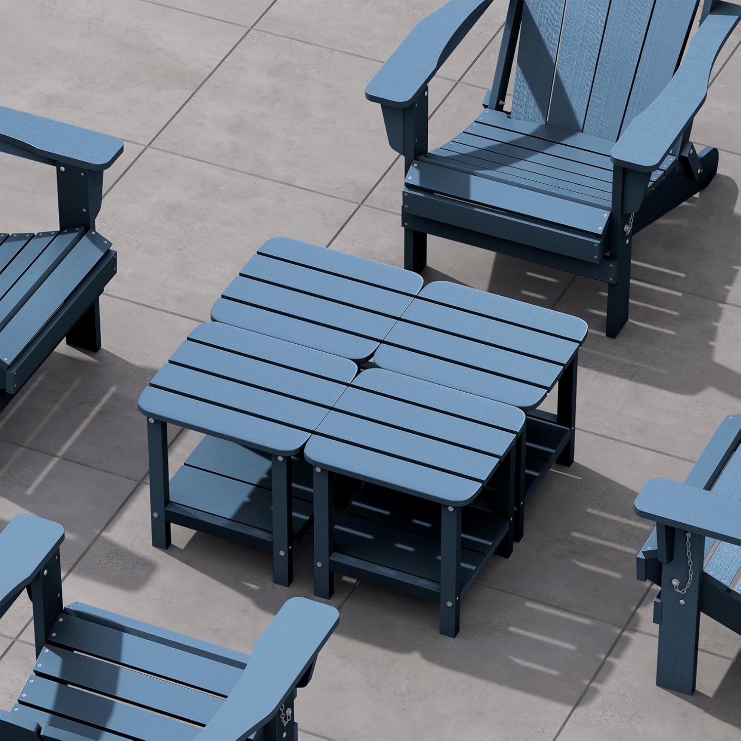 SERWALL Adirondack Table Set of 4 - Durable Outdoor Side Table