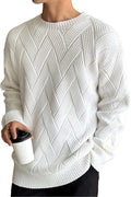 HOTake Men's Crewneck Sweater Casual Textured Pullover - Warm, Soft