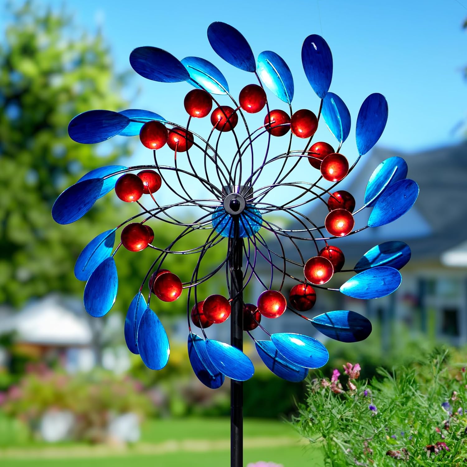 Colorful Large Solar Wind Spinners for Outdoor Garden Decor