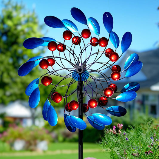 Colorful Large Solar Wind Spinners for Outdoor Garden Decor