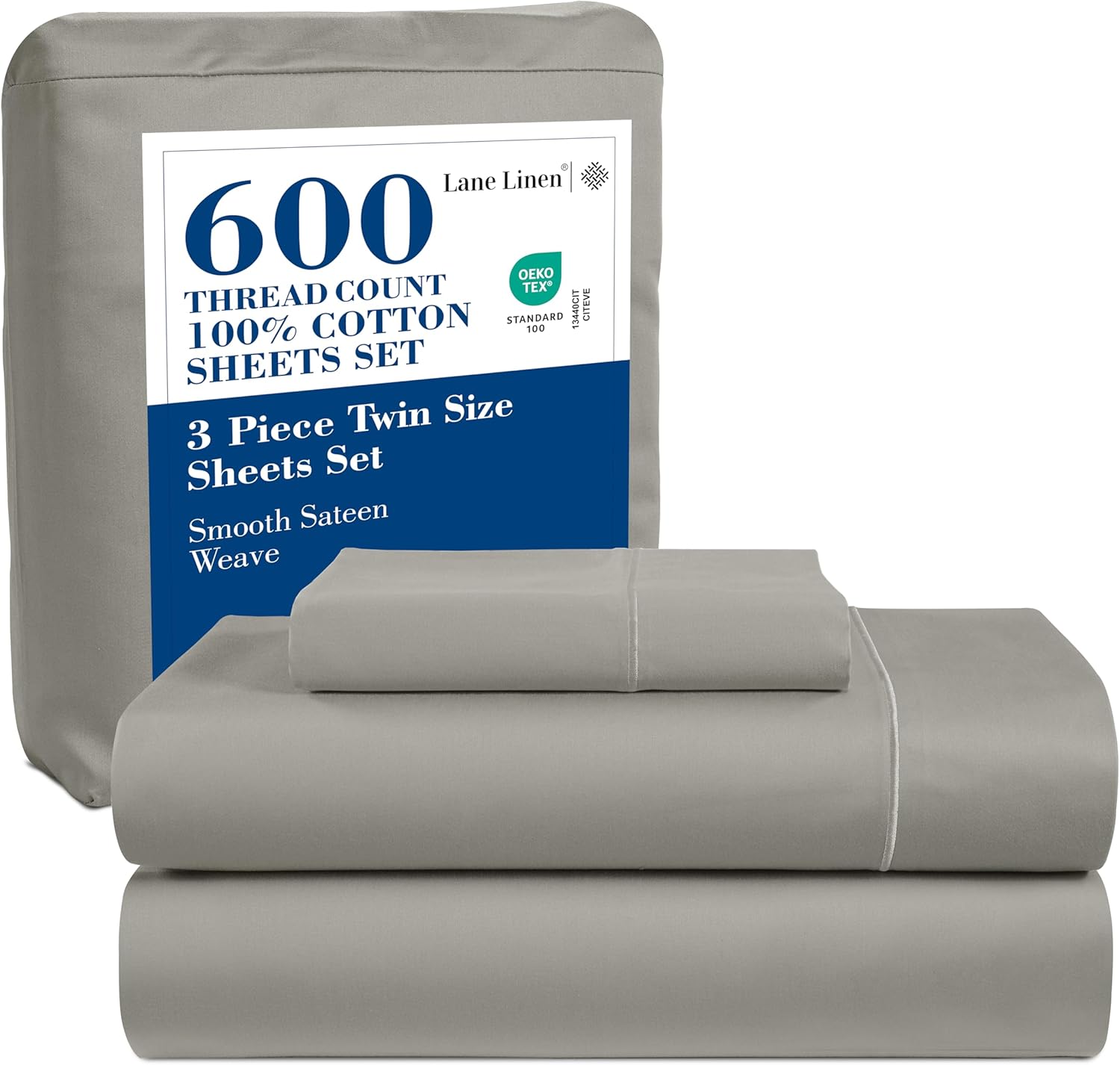 600 TC Cotton Twin Bed Sheets Set for Ultimate Comfort