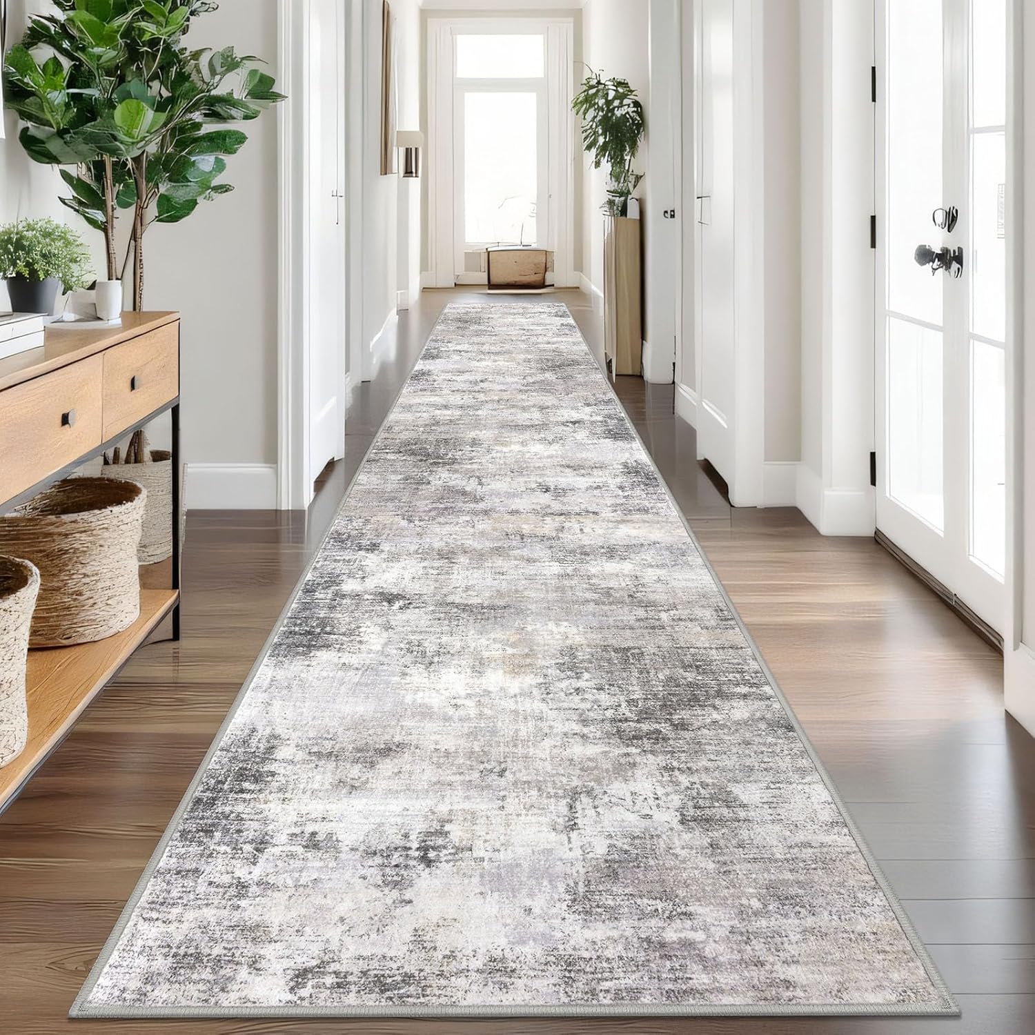 IOHOUZE Abstract Runner Rug 3x18 Ft for Modern Hallways