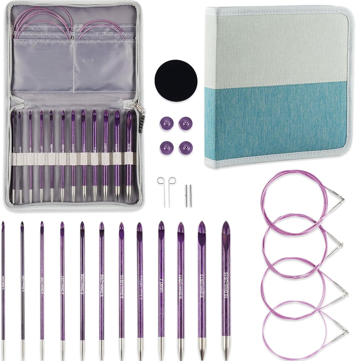 Svartur Tunisian Crochet Hooks Set for Effortless Crocheting