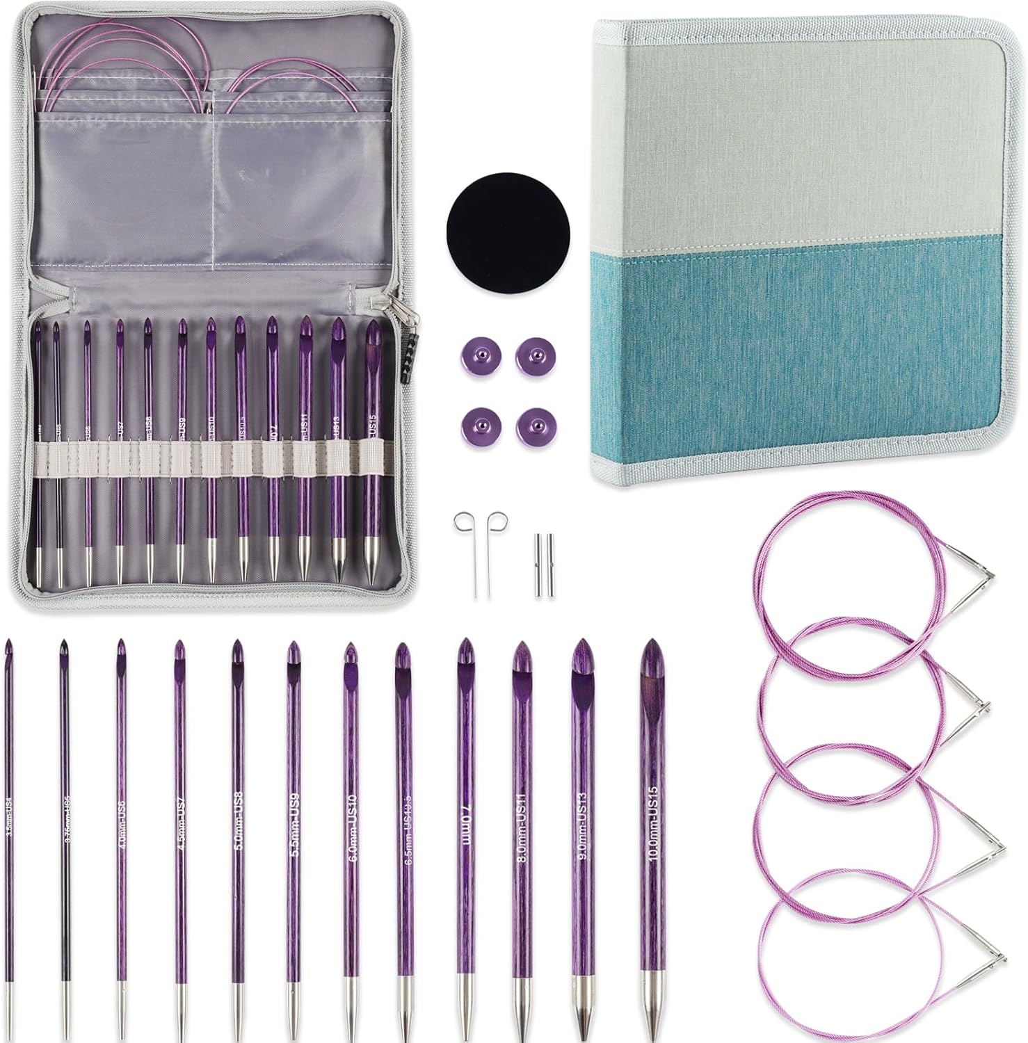 Svartur Tunisian Crochet Hooks Set for Effortless Crocheting