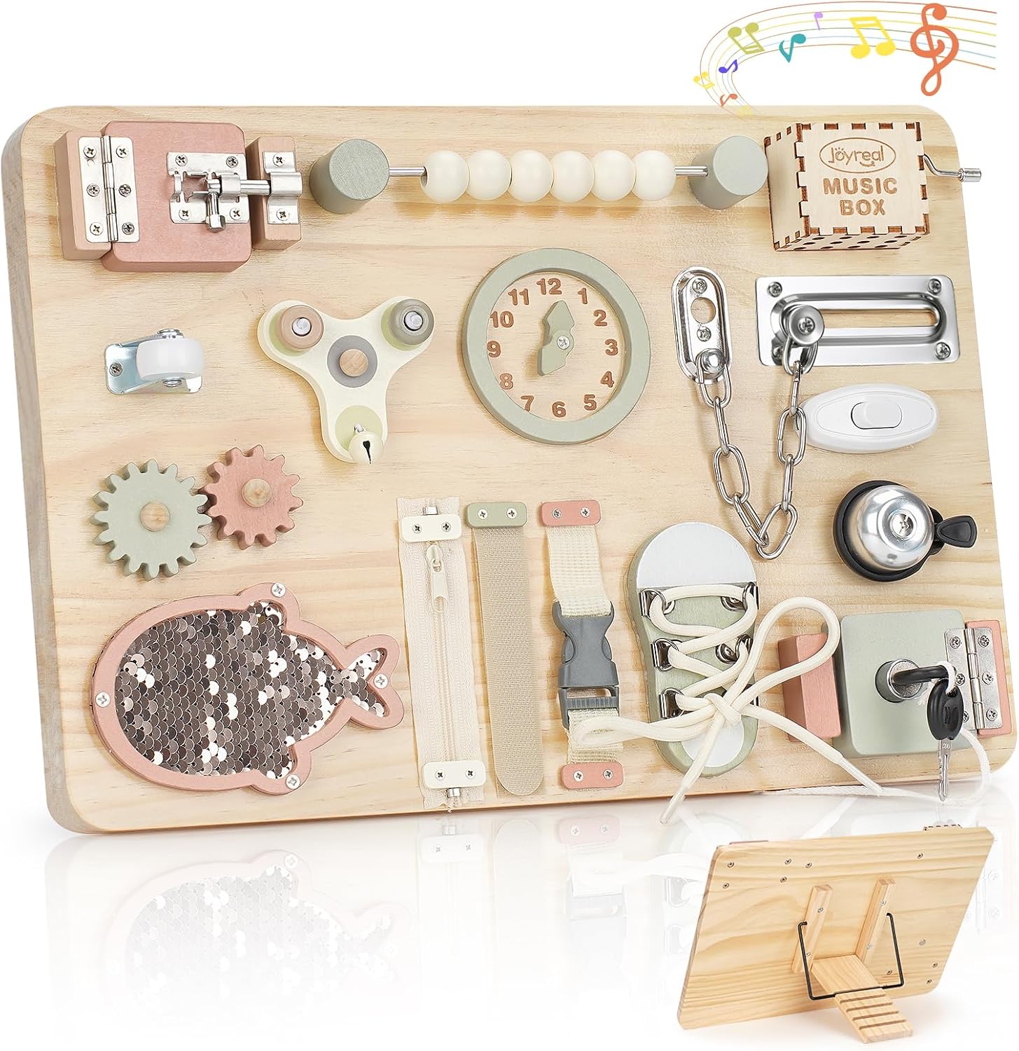Joyreal Montessori Large Busy Board for Fine Motor Skills Fun