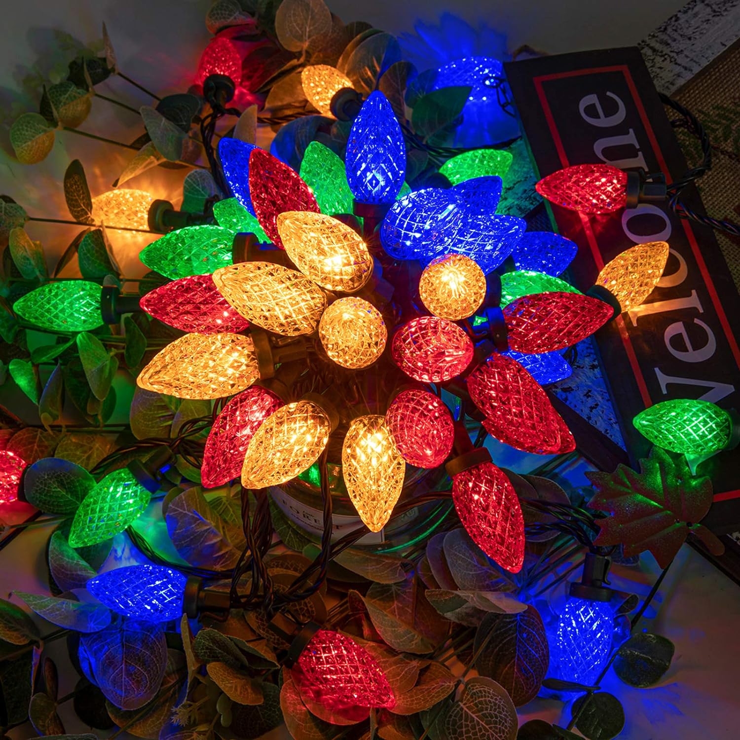 Multicolor LED Christmas String Lights - 8 Modes Timer Waterproof
