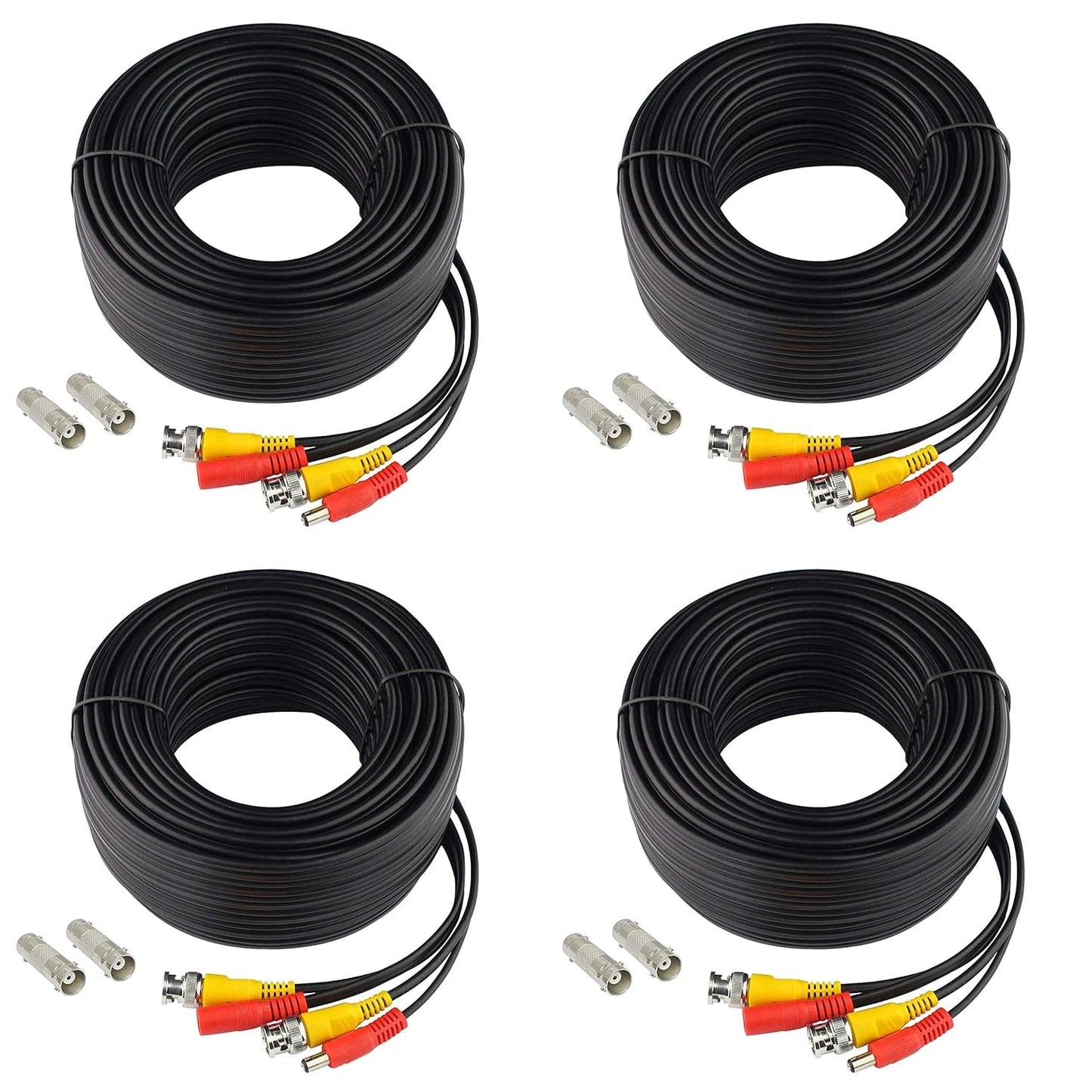 CCTV Security Camera BNC Cable Pack of 4, 100 feet Each