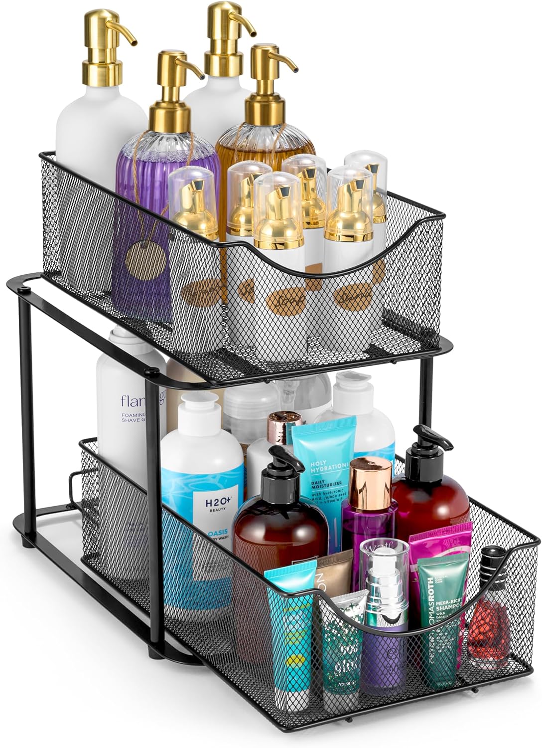 2 Tier Metal Under Sink Organizer for Bathroom and Kitchen