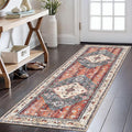 KOZYFLY 2x6 ft Washable Boho Runner Rug - Soft Vintage Look