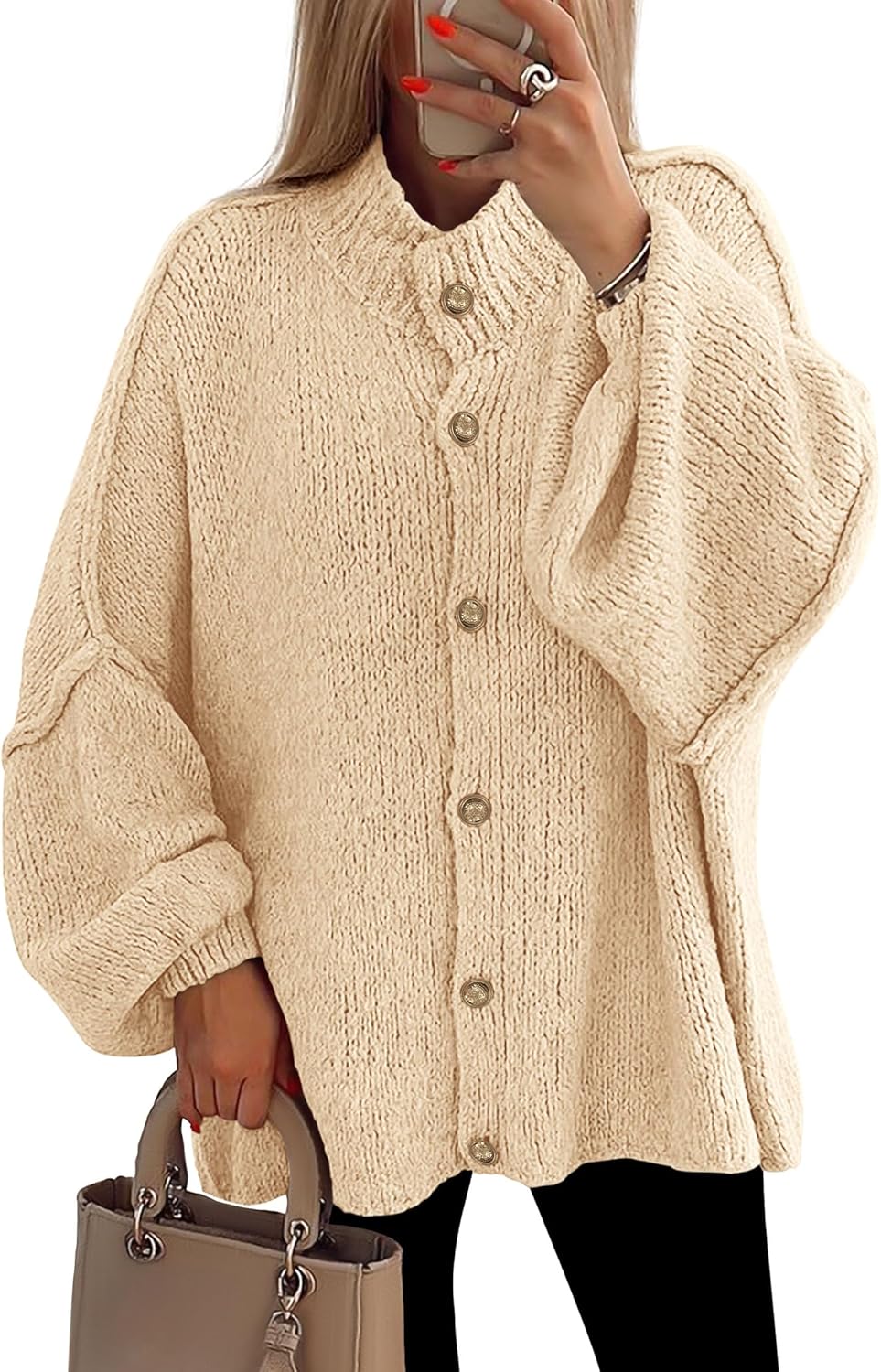 PRETTYGARDEN Women's Winter Button Down Cardigan Sweater Jacket