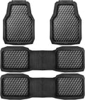 CAR PASS 3 Row Heavy Duty Rubber Car Mats - Deep-Dish All-Weather