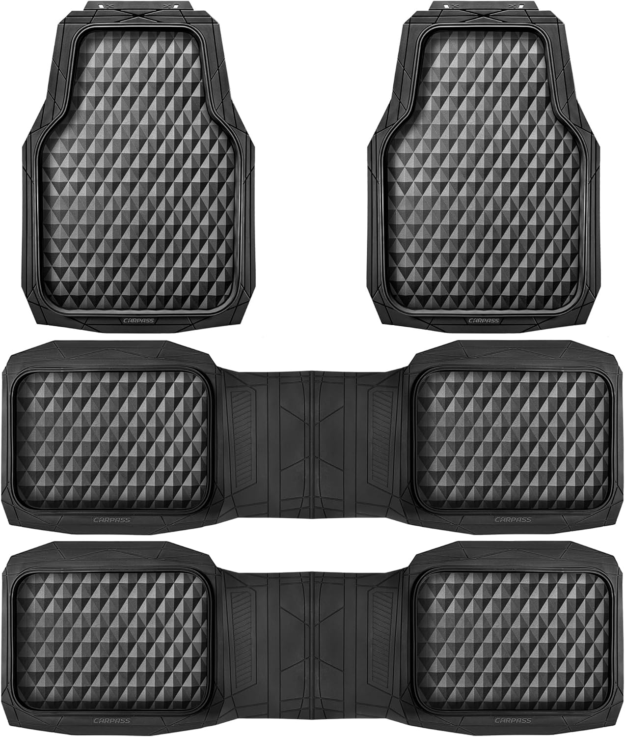 CAR PASS Heavy Duty Rubber Car Mats for All Weather Protection