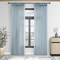 Light Blue Pinch Pleated Linen Curtains 84 in - Tailored Dusty Blue