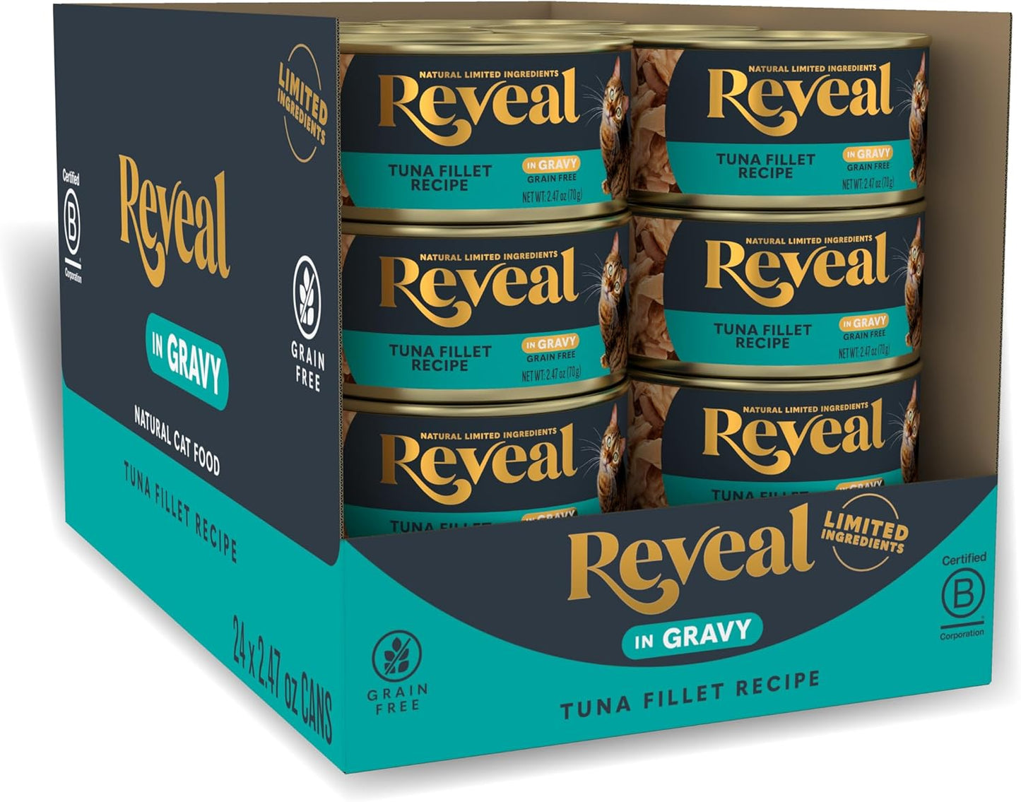 Reveal Natural Wet Cat Food, Grain Free Tuna in Gravy 24 Pack