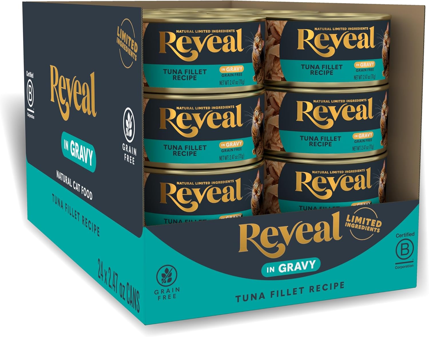 Reveal Natural Wet Cat Food, Grain Free Tuna in Gravy 24 Pack