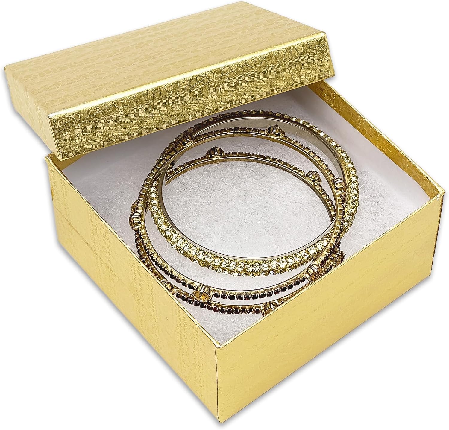 100-Pack Cotton Filled Jewelry Boxes for Shipping and Storage