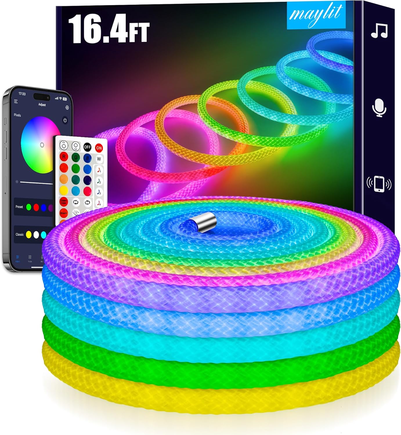 360 Degree Luminous Reticulate Weave Rope Lights for Home Decor