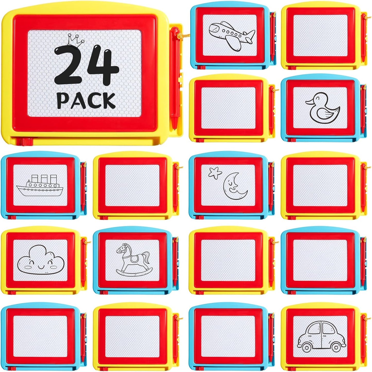 24 Pack Mini Magnetic Drawing Board for Kids - Fun Sketch Toys