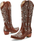 LingxiaUne Western Cowboy Boots for Women with Rhinestones