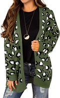 GRECERELLE Long Sleeve Cable Knit Open Front Cardigan - Cozy Fit