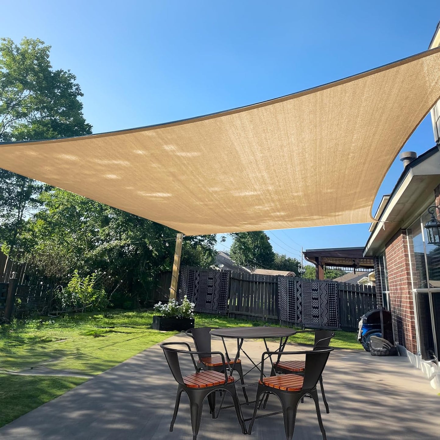 SUNLAX 7ft x 15ft Sand Rectangle Canopy Shade Sail for Outdoors